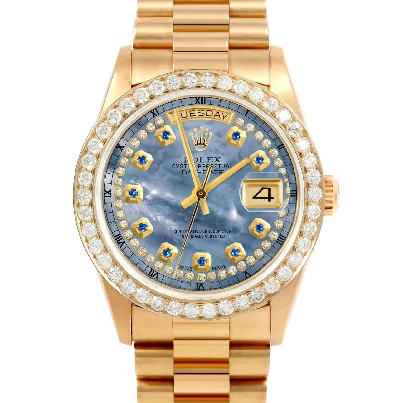 men's Rolex watches with moonphase display -Rolex Day-Date 36mm | 18038-BLMOP-STRS-25CT-PRS men's Rolex watches with moonphase display -Rolex Day-Date 36mm | 18038-BLMOP-STRS-25CT-PRS