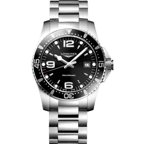 Women's Pilot Watches with Designer Style Inspiration-Longines Hydroconquest Sunray Black Dial Men 41mm