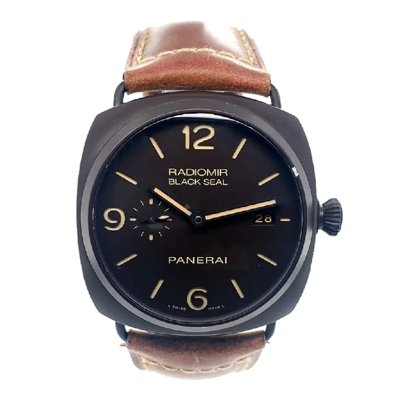 Women's Military Watches with Dual Time Zones-Panerai Radiomir Composite Black Seal 3 Days Automatic PAM00505 - Certified Pre-Owned