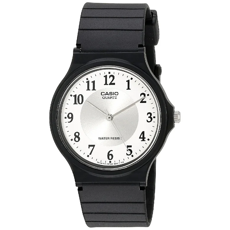 Women's Chronograph Watches with Laser Engraving-Casio Women's MQ24-7B3 Classic Black Resin Watch