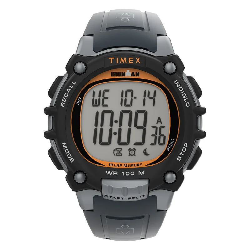 Men's Digital Watches with Thermometer Function-Timex Ironman Classic Digital 44mm Resin Band Men's Digital Watches with Thermometer Function-Timex Ironman Classic Digital 44mm Resin Band