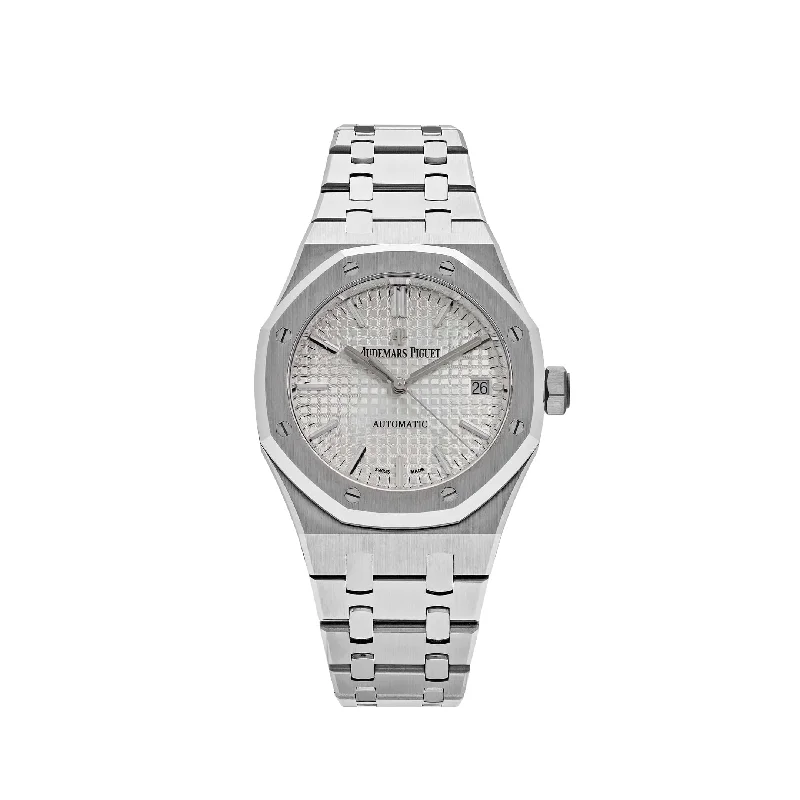 Men's Audemars Piguet Cushion Case Style Watches-Audemars Piguet Royal Oak 15450ST.OO.1256ST.01.A Selfwinding Stainless Steel White Dial