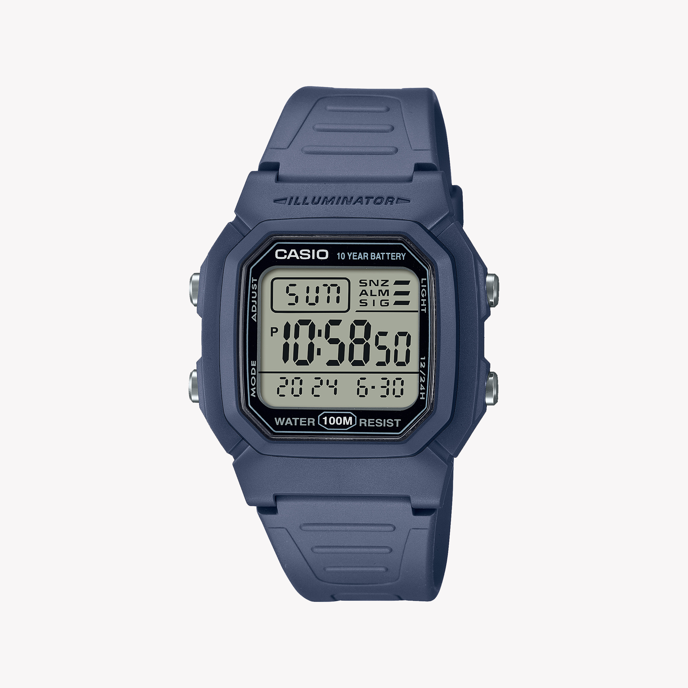 Men's Digital Watches for Travelers-Casio Men's Blue Resin Watch, Sporty Design | W-800H-2AVDF