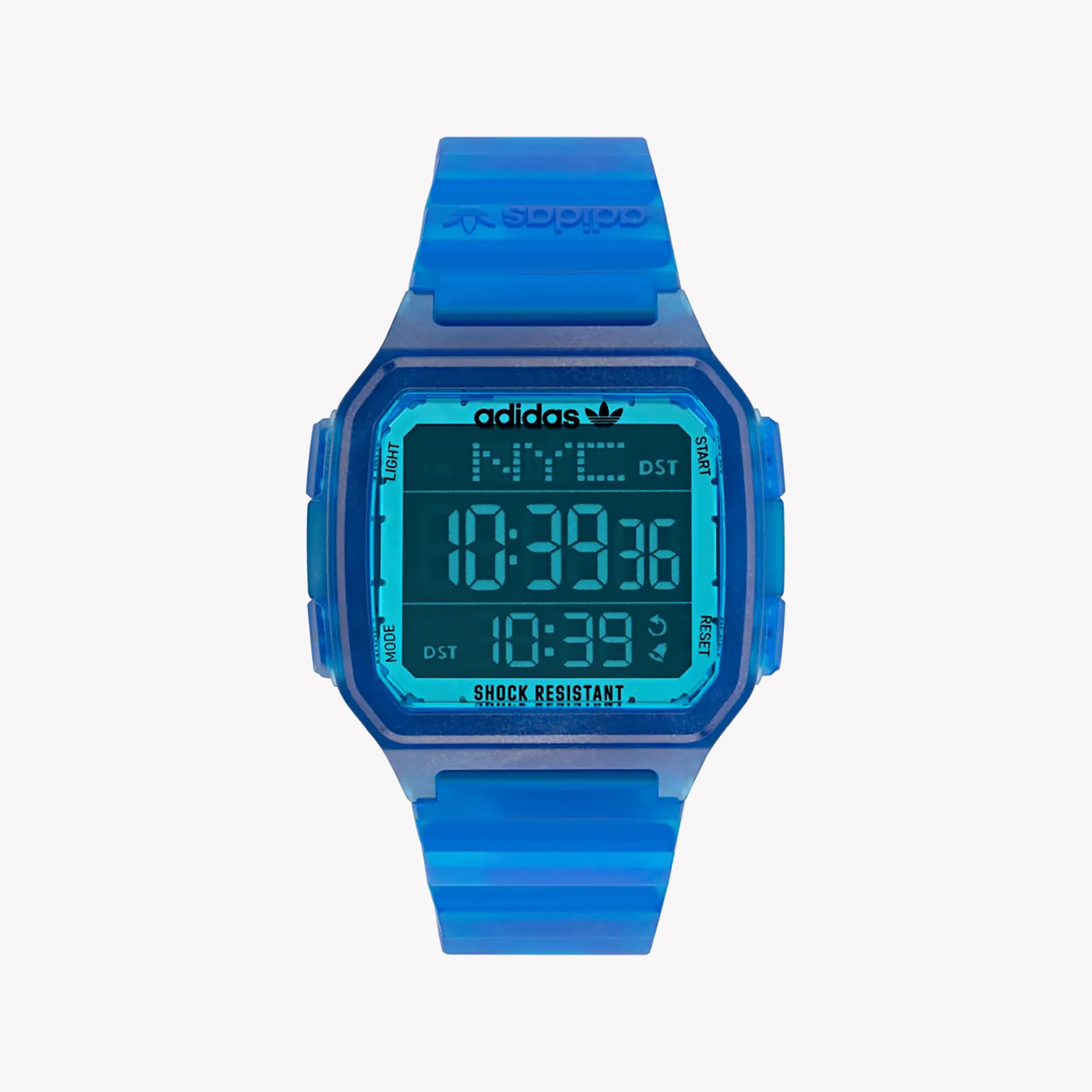 Men's Digital Watches for Customization-ADIDAS Men's Blue Resin Digital Watch | AOST22047