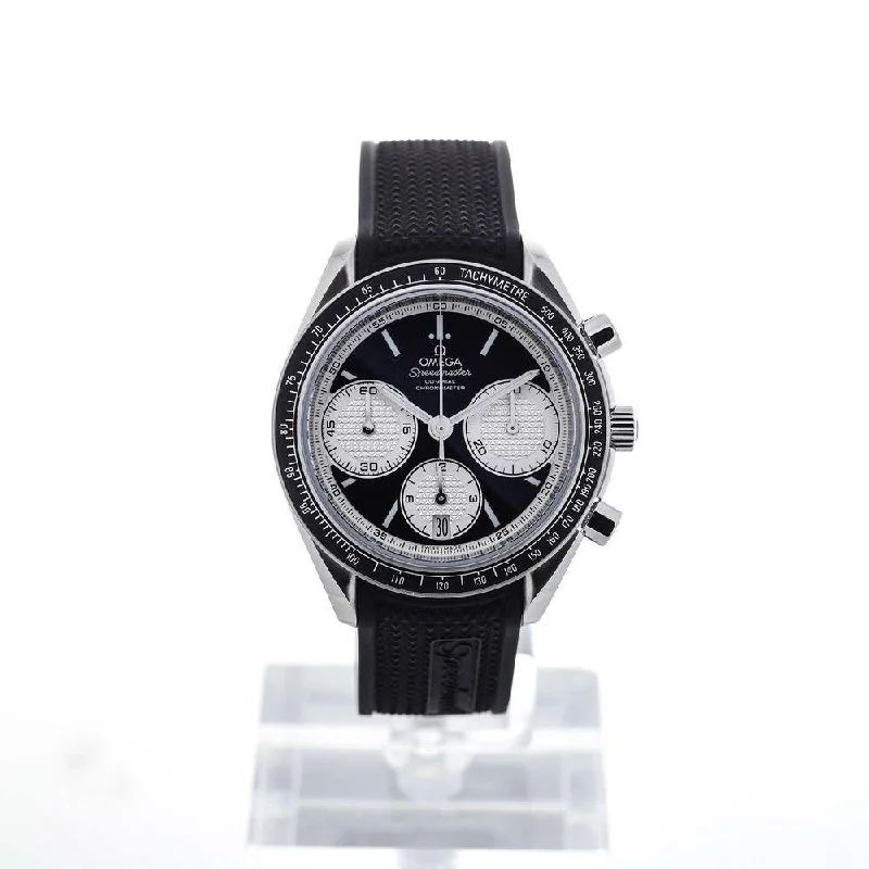 Men's Chronograph Watches with Heart Rate Monitoring-Omega Men's 326.32.40.50.01.002 Speedmaster Racing Chronograph Black Rubber Watch