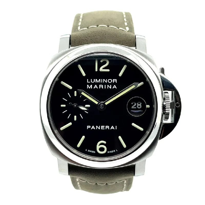 Women's Military Watches with Smart Features-Panerai Luminor Marina PAM00050 - Certified Pre-Owned