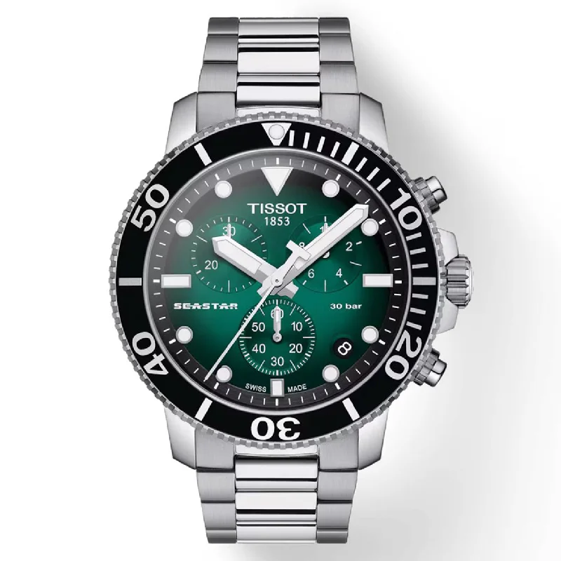Women's Heritage Watches for Modern Design-Tissot T-Sport Black & Green Dial Men 45.5mm