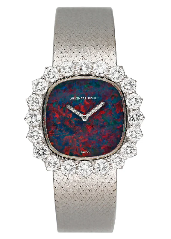 Men's Audemars Piguet Large Size Style Watches-Audemars Piguet Opal Dial Diamond Bezel Ladies Watch