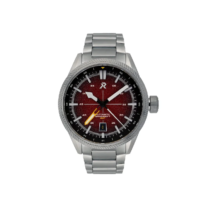 Men's Pilot Watches with Classic Design Inspiration-Fortitude GMT - Crimson Red