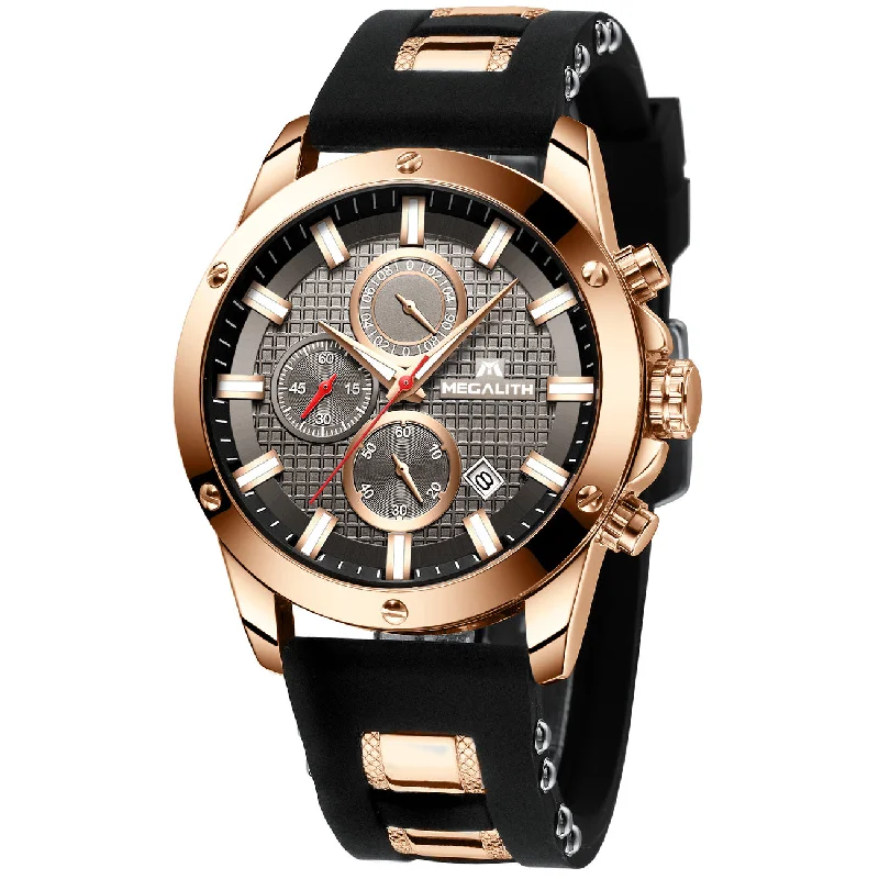 Men's Chronograph Watches for Radio Communication-0140M | Quartz Men Watch | Rubber Band