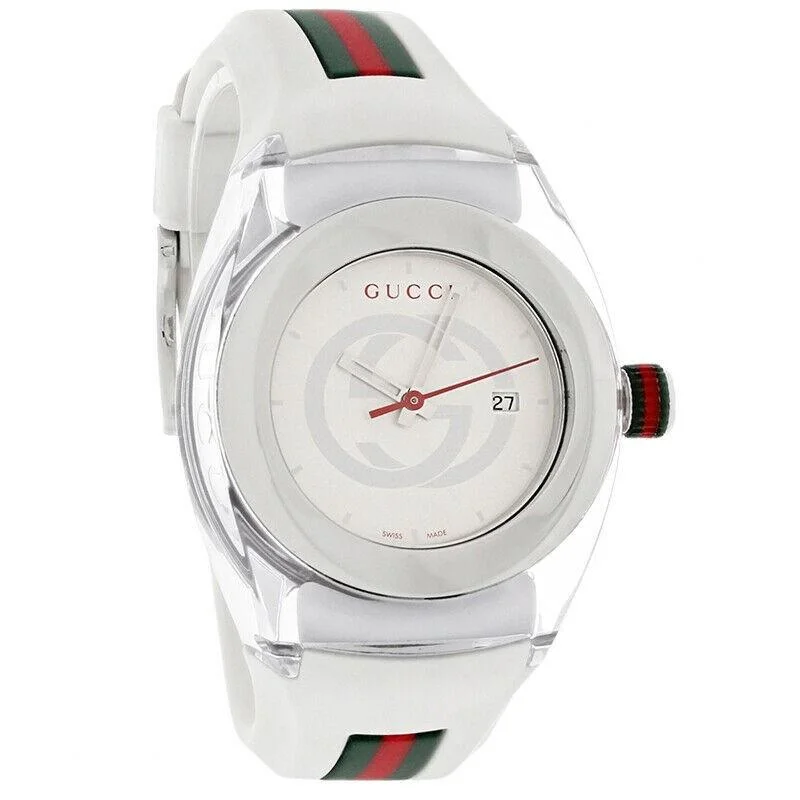 Women's Chronograph Watches for Modern Aviation-Gucci Women's YA137302 Sync Two-Tone Rubber Watch