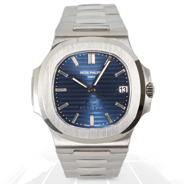 Men's Patek Philippe Watches with Platinum Cases-Patek Philippe Nautilus “40th Anniversary” 5711/1P-001