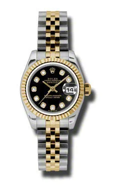 men's Rolex watches with smooth bezel -​Rolex - Datejust Lady 26 - Steel and Yellow Gold - Fluted Bezel