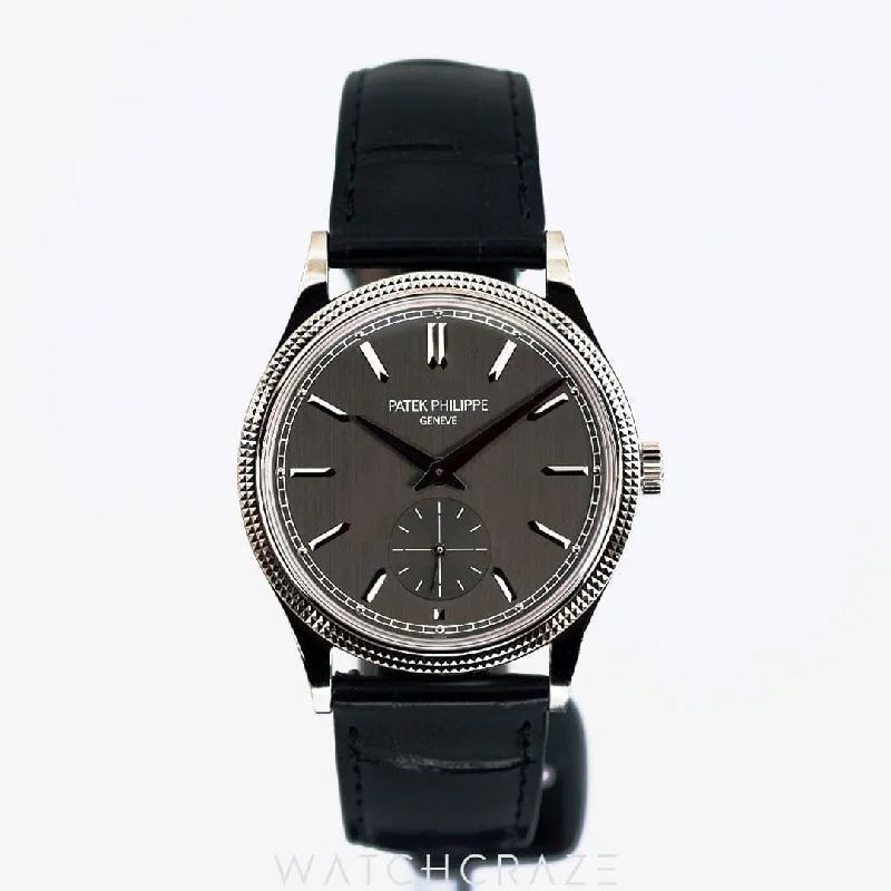 Men's Patek Philippe Watches with Anniversary Editions-2023 PATEK PHILIPPE CALATRAVA WHITE GOLD DIAL 39MM 6119G-001
