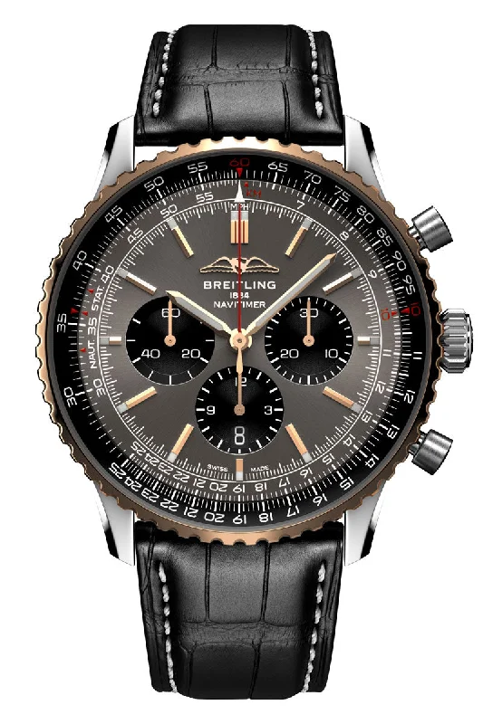 Men's Business Meeting Dress Watches for Professional Settings-Breitling Navitimer B01 Chronograph 46 "Blackeye" UB01371A1B1P1