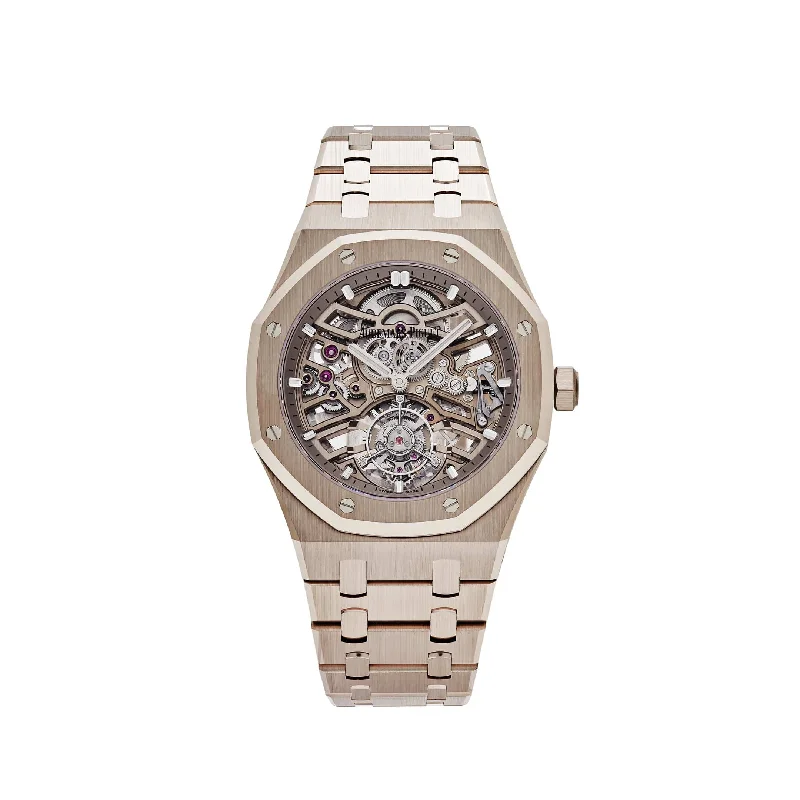 Men's Audemars Piguet Date Night Watches-Audemars Piguet Royal Oak 26735SG.OO.1320SG.01 Selfwinding Flying Tourbillon Openworked Sand Gold (2024)