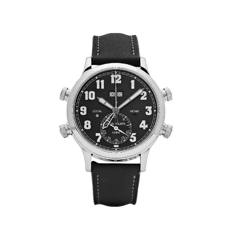 Men's Patek Philippe Watches for Retro Style-Patek Philippe Grand Complications 5520P-001 Alarm Travel Time Platinum