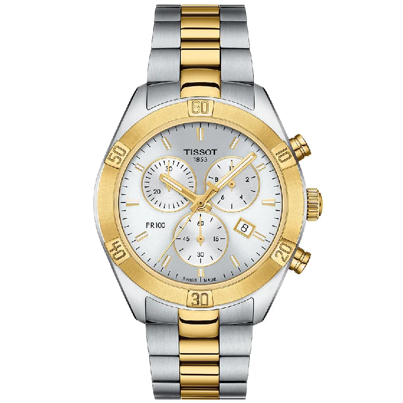 Men's Quartz Watches for Workouts-TISSOT, PR 100 SPORT CHIC CHRONOGRAPH