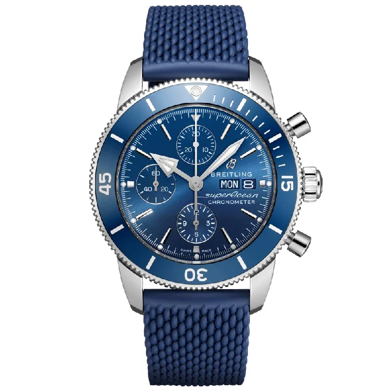 Women's Chronograph Watches for Adventure Seekers-Breitling Superocean Heritage Chronograph 44mm Blue Dial Automatic Gents Watch A13313161C1S1