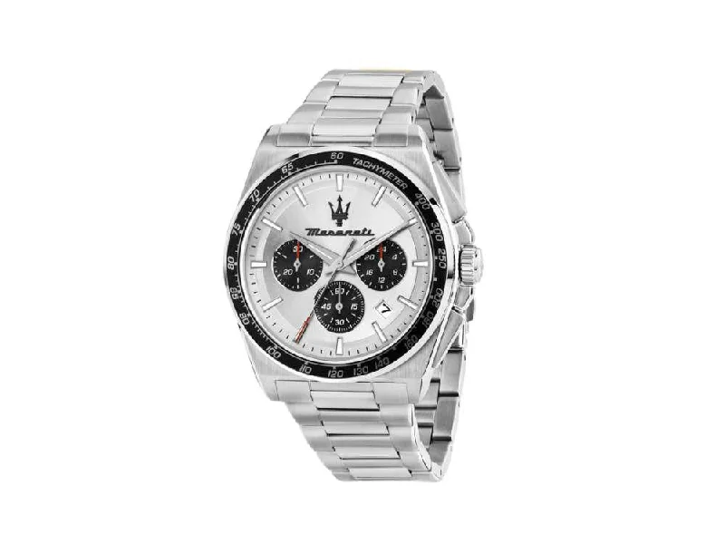Men's Durable Quartz Watches-Maserati Velocitá Quartz Watch, Silver, 43 mm, R8873652006