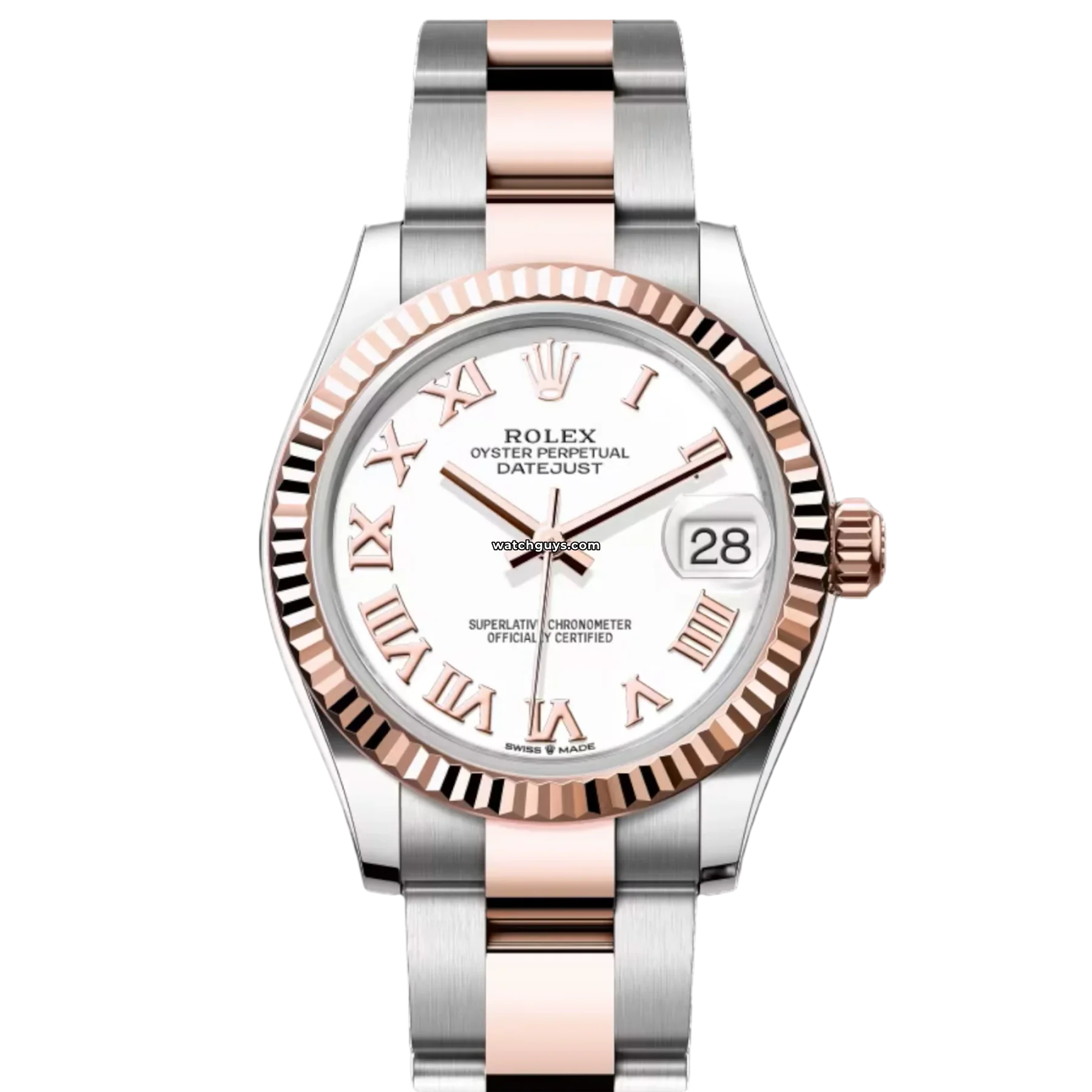 Women's Rolex Round Case Style Watches-Rolex Datejust 278271 White Roman