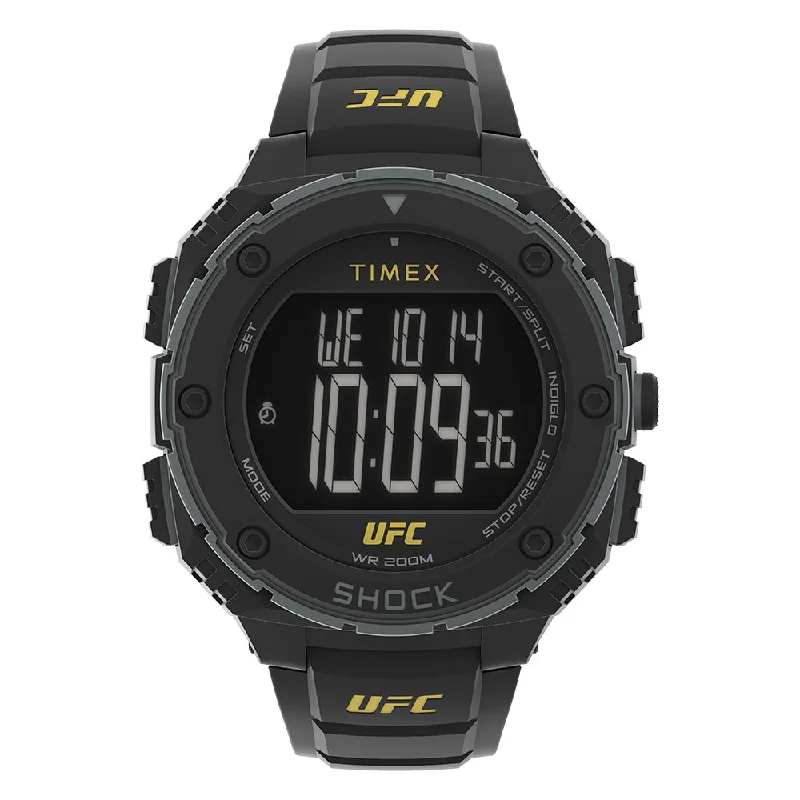 Men's Digital Watches with Countdown Timer-Timex Ufc Shock Oversize Digital 50mm Resin Band