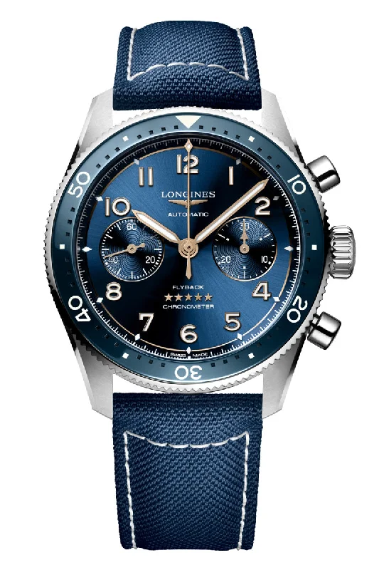 Men's Mechanical Dress Watches with Skeleton Dial-Longines Spirit Flyback Chronograph L3.821.4.93.2