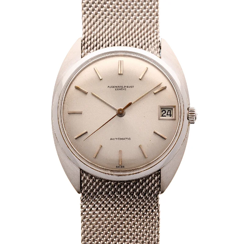 Men's Audemars Piguet Occasional Style Watches-Audemars Piguet White Gold Tonneau Watch Ref. 5205