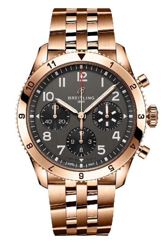 Men's Italian Made Style Dress Watches for Fashionable Designs-Breitling Classic AVI Chronograph 42 P-51 Mustang R233801A1B1R1
