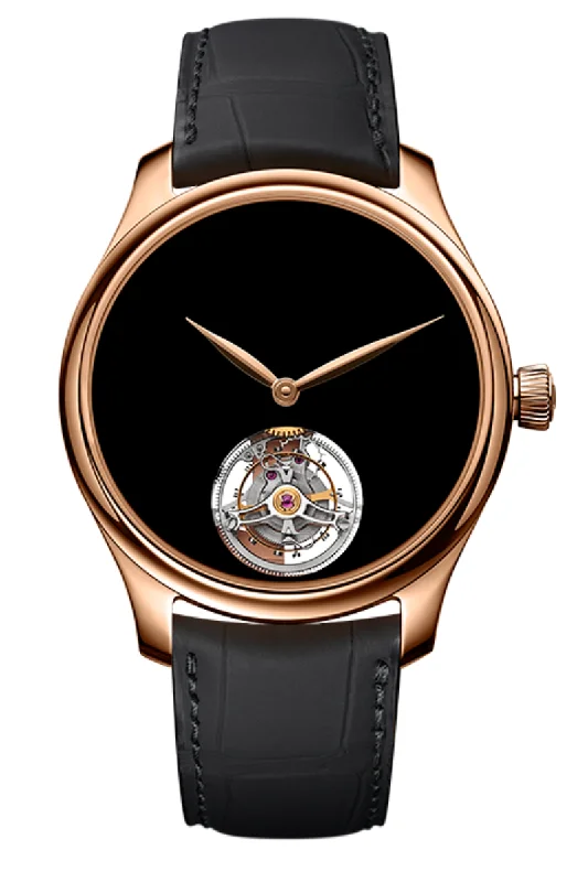 Men's Medium Size Design Dress Watches for Average Wrist-H. Moser & Cie Endeavour Tourbillon Concept Vantablack 1804-0403