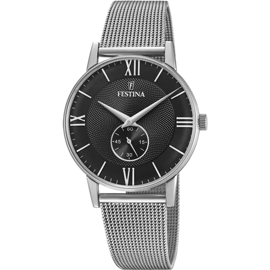 Men's Fashionable Style Dress Watches for Trendy Looks-Festina Retro Men's Black Watch F20568/4