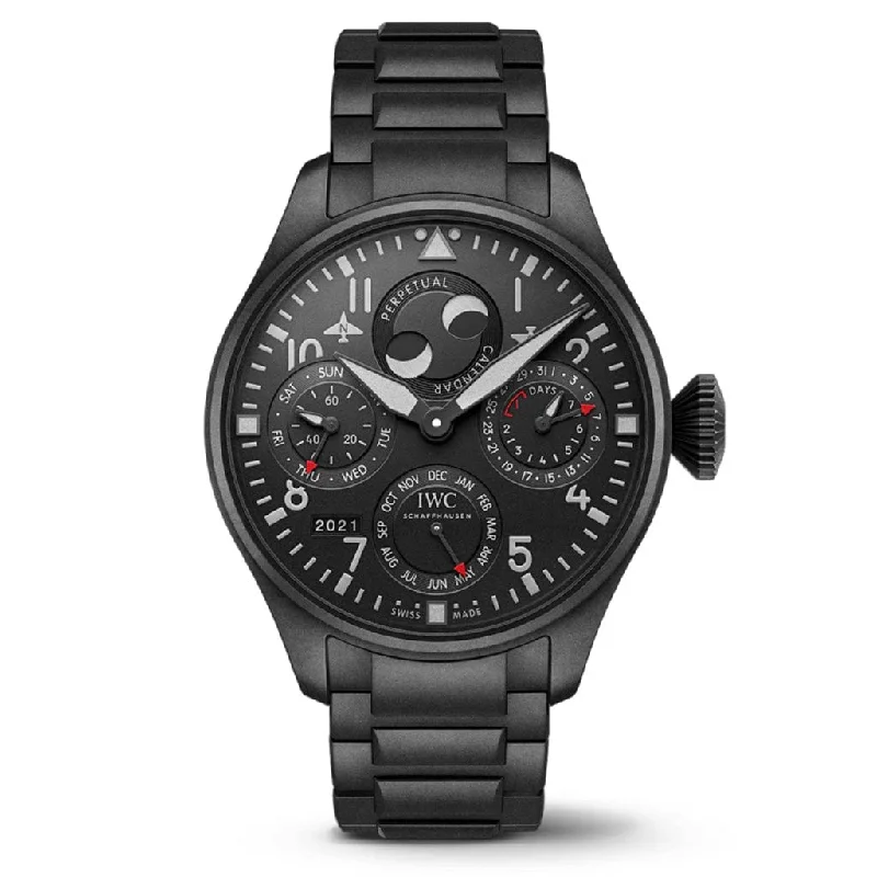 Women's Pilot Watches for Navigation Instruments-Big Pilot’s Watch Perpetual Calendar Top Gun Ceratanium IW503604