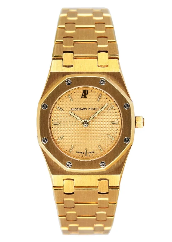 Men's Audemars Piguet Customized Style Watches-Audemars Piguet Royal Oak Champagne Dial 18K Yellow Gold Ladies Watch