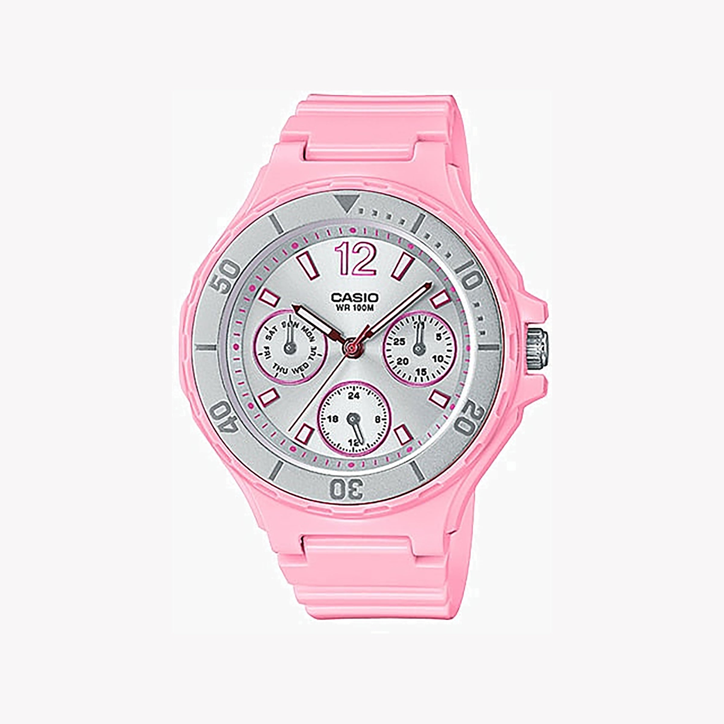 Men's Digital Watches with Radio Frequency-CASIO LRW-250H-4A2VDF SPORTY CHIC - VIBRANT PINK RESIN WOMEN'S WATCH FOR ADVENTURE AND STYLE