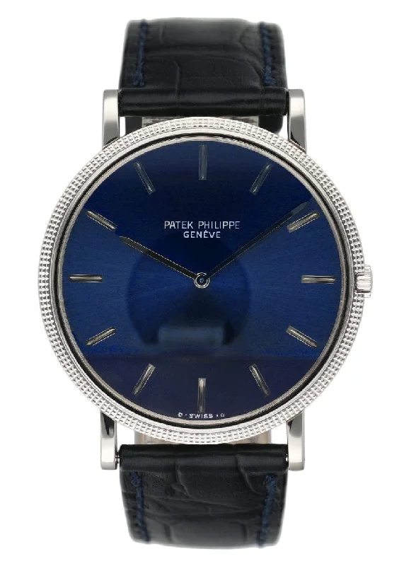 Men's Patek Philippe Watches for Orienteering-Patek Philippe Calatrava 3588/1G Blue Dial Mens Watch