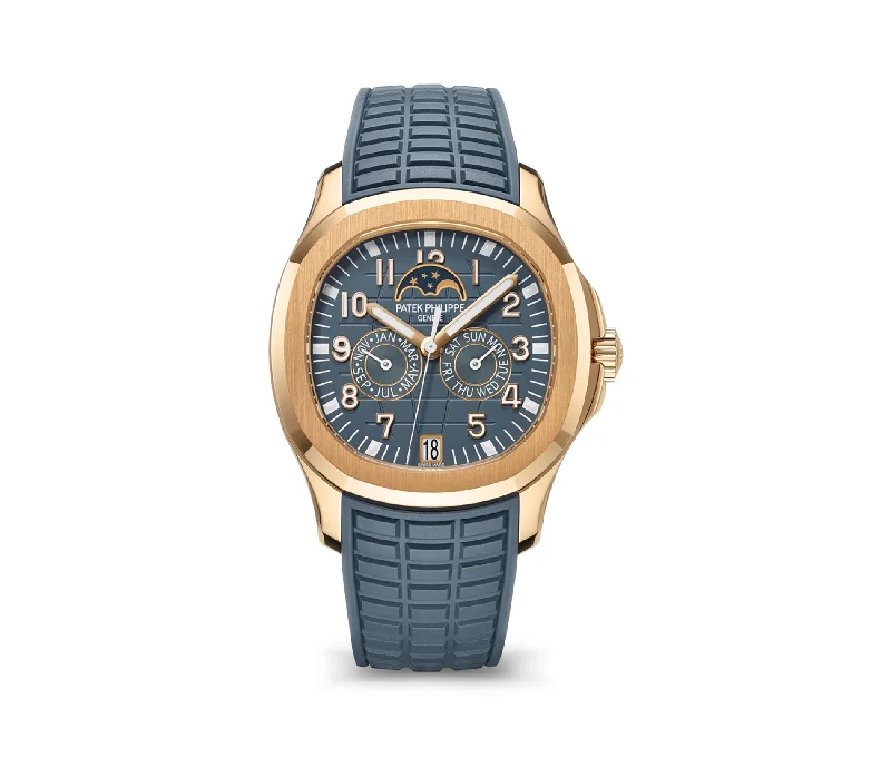 Patek Philippe Watches for Men Online-40mm Luce Annual Calendar 18k Rose Gold Blue-Grey Dial