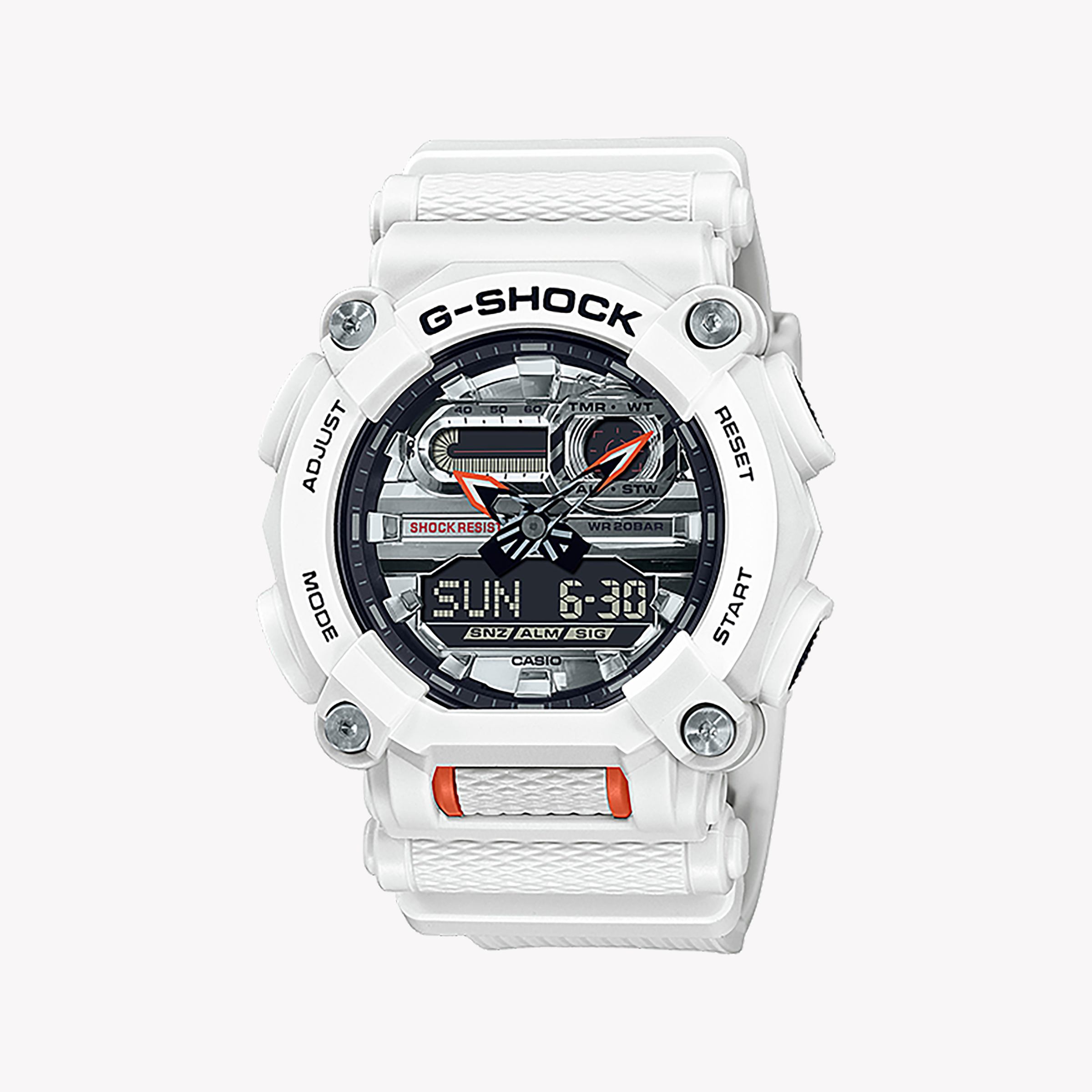 Men's Digital Watches with Pilot's Watch Design-CASIO G-SHOCK GA-900AS-7ADR TOUGH & SPORTY - ADVENTURE-READY MEN'S WATCH with striking white design and durable features