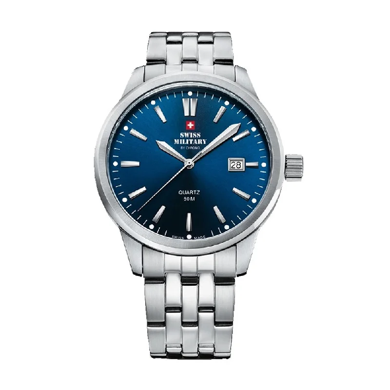 Men's Military Watches with Physical Security-Quartz 3 Hands 3-Hand 41mm Stainless Steel Band