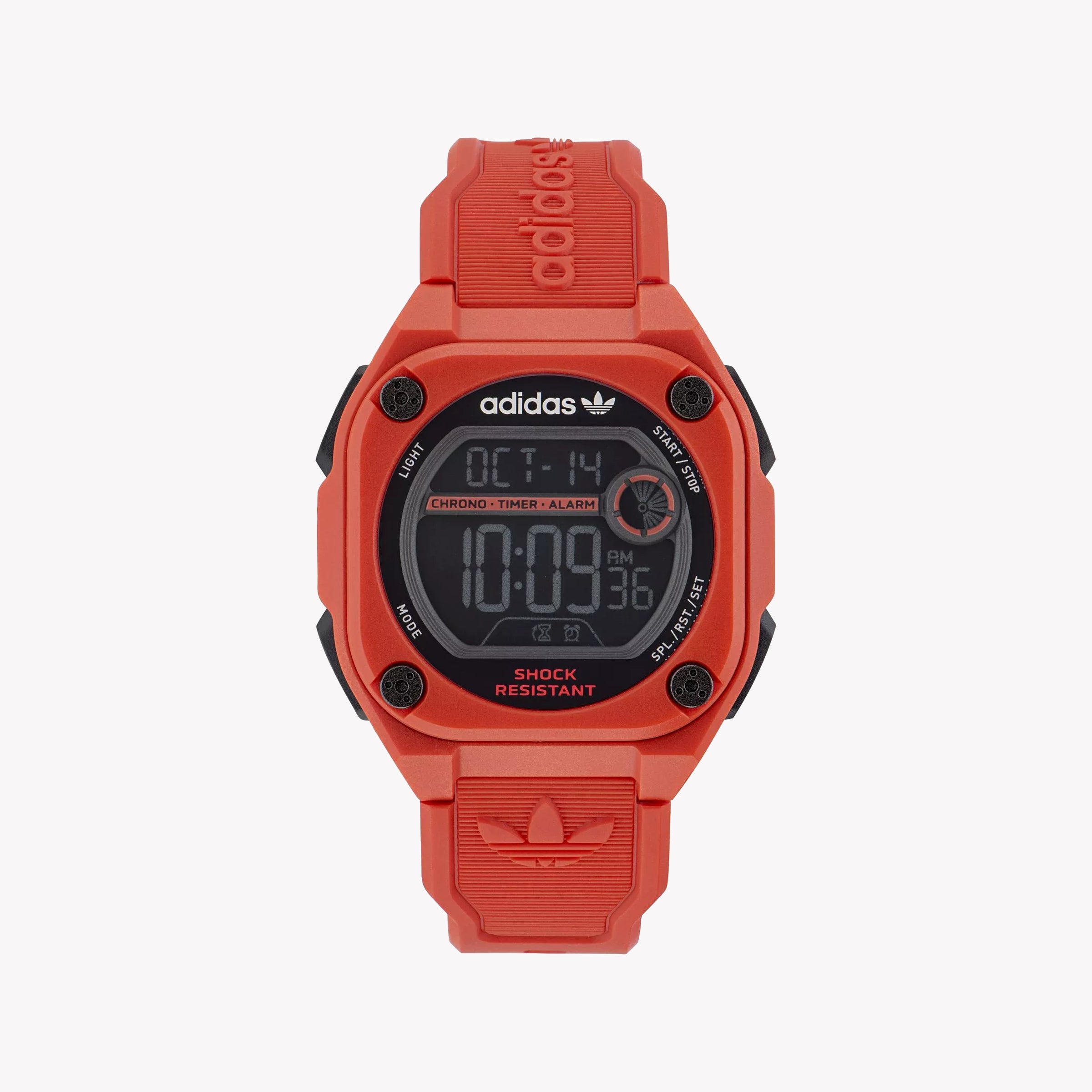 Men's Digital Watches with Radio Frequency-ADIDAS Unisex Red Silicone Digital Watch | AOST23063