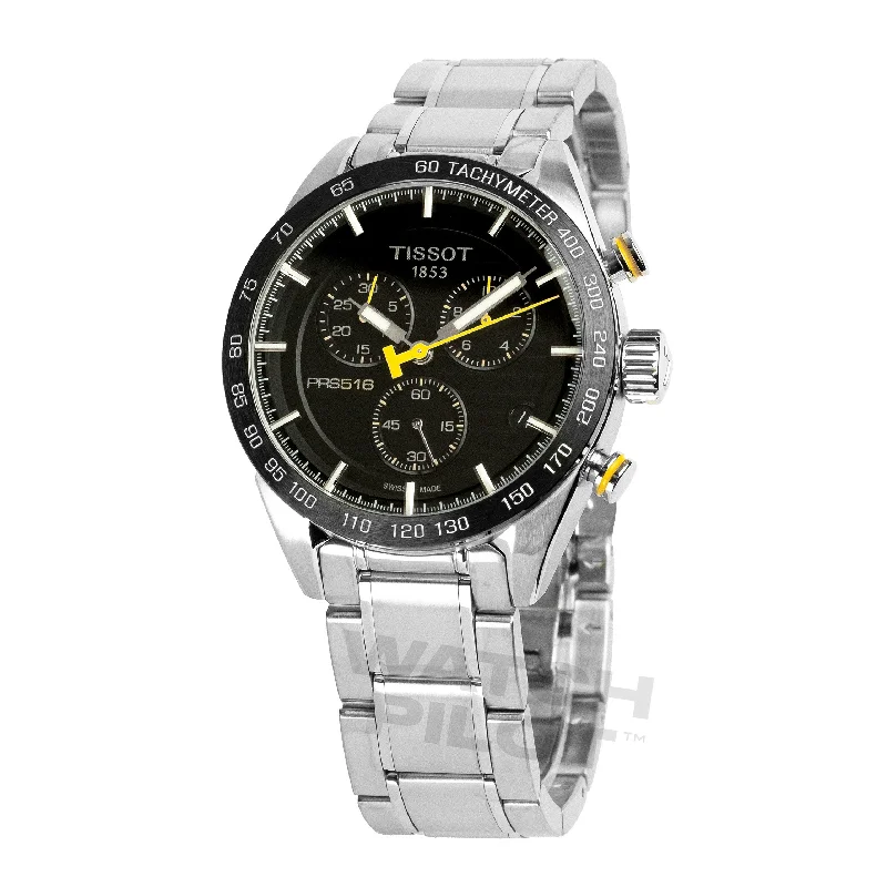 Men's Oval Case Style Dress Watches for Elegant Design-Tissot Prs 516 Chronograph Men's Black Watch T1004171105100