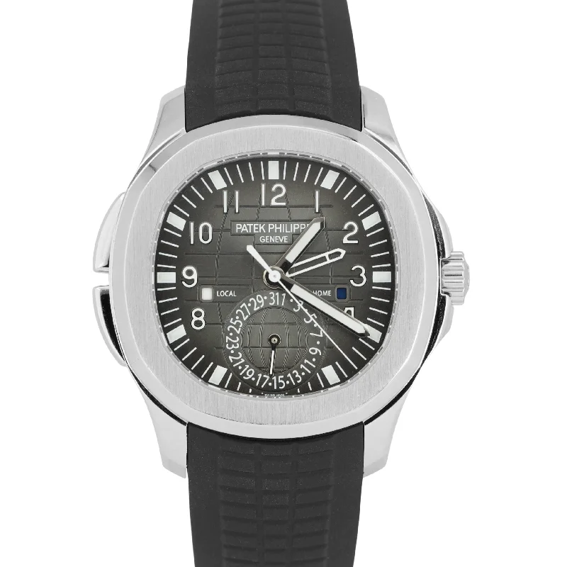 Women's Patek Philippe Kinetic Style Watches-MINT 2019 PAPERS Patek Philippe Aquanaut Travel Time 40.8mm Steel 5164A-001 BOX