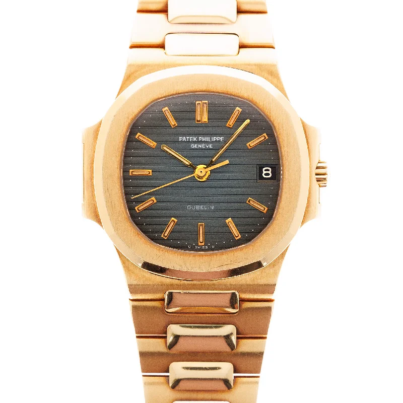 Men's Patek Philippe Watches with Aviation Theme-Patek Philippe Yellow Gold Nautilus Watch Ref. 3800 retailed by Gubelin  in Top Condition