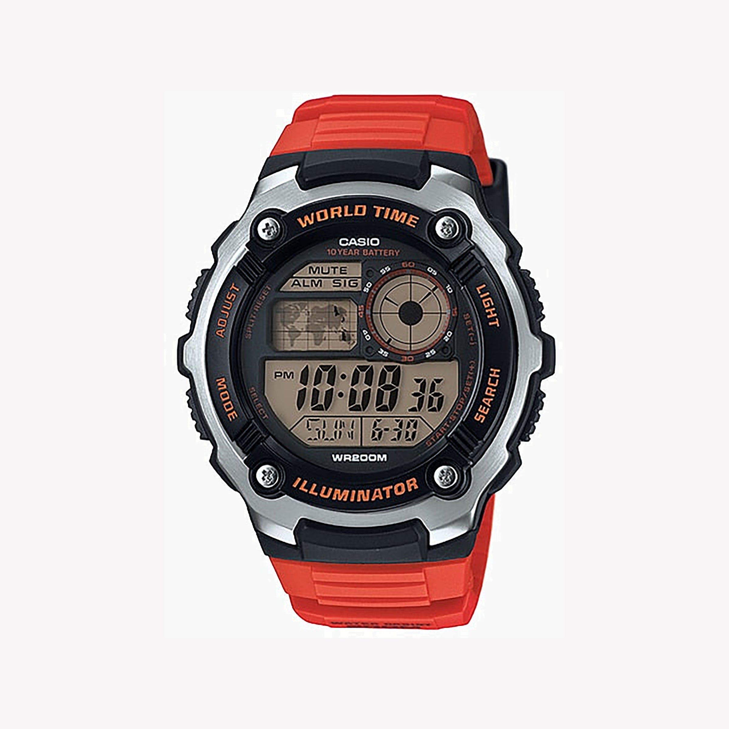 Men's Digital Watches with Heart Rate Monitoring-CASIO AE-2100W-4AVDF ADVENTURE READY - BOLD SPORTY MEN'S WATCH with Vibrant Orange Band and Sleek Design