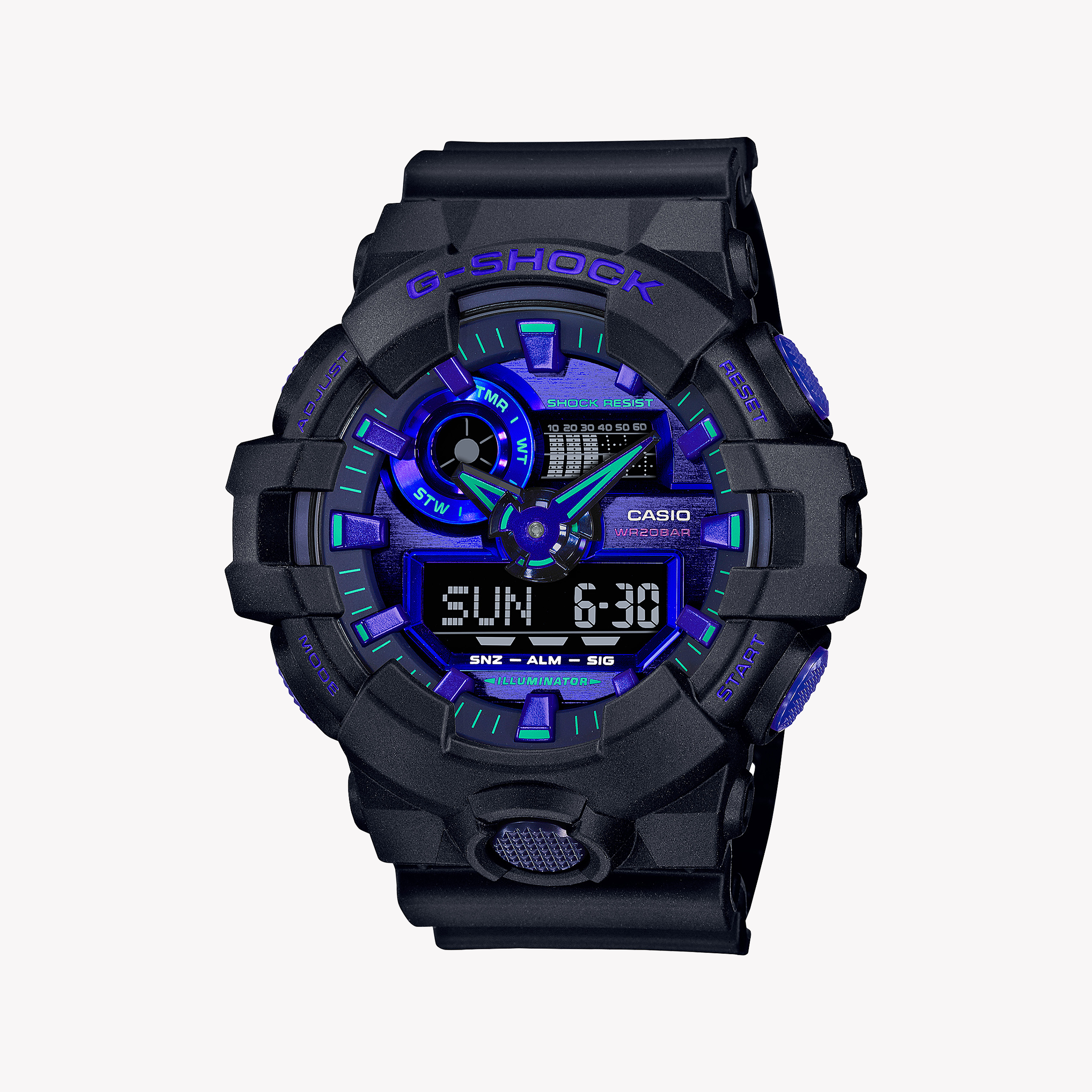 Men's Digital Watches with Smart Features-G-SHOCK Men's Black Resin Watch, Sporty Elegance | GA-700VB-1ADR