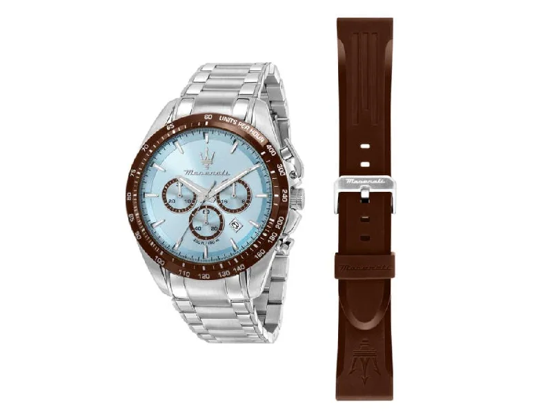 Men's Quartz Watches for Everyday Wear-Maserati Traguardo Quartz Watch, Light Blue, Special Edition, R8873612064