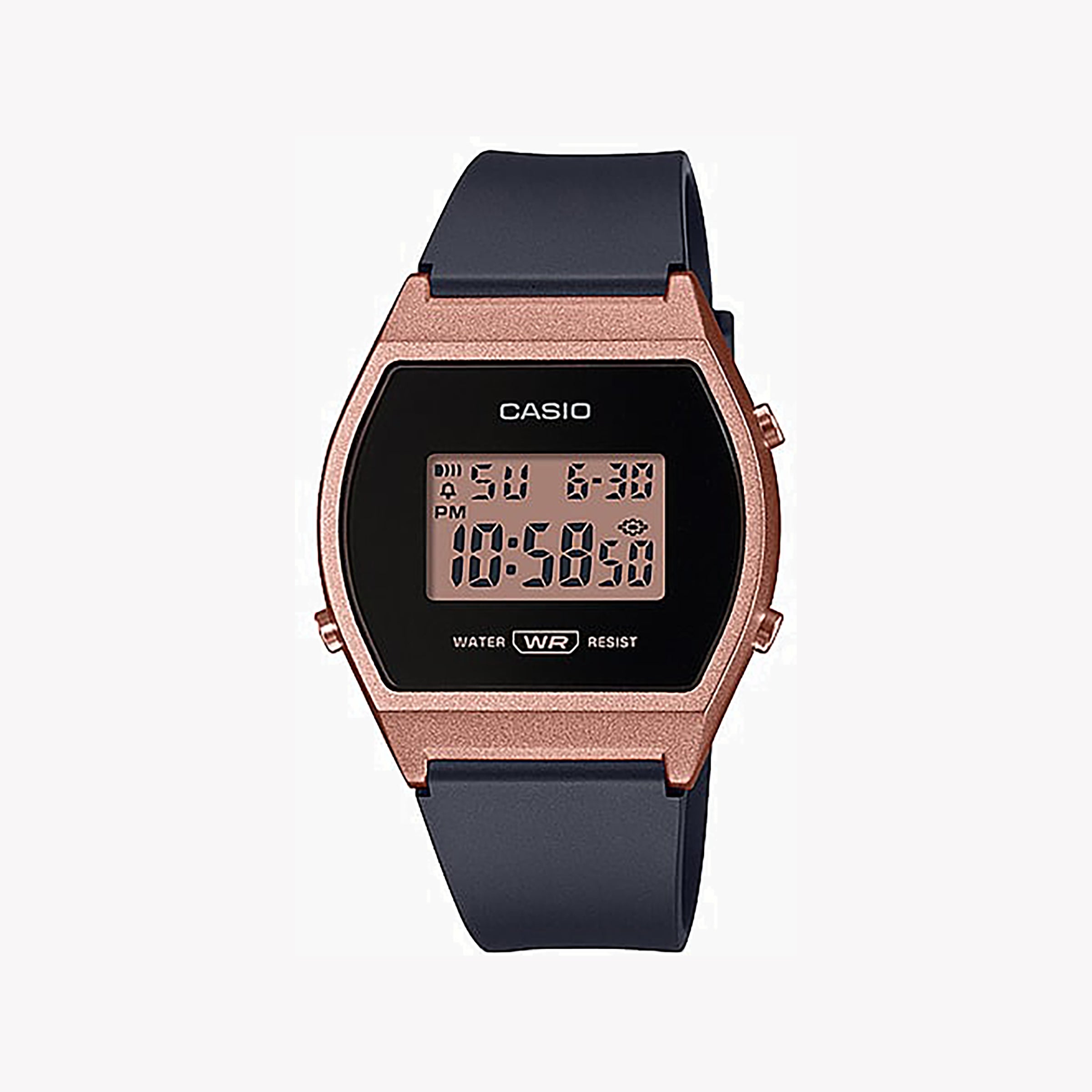 Men's Digital Watches for Adventure Seekers-Casio Unisex Rose Gold & Gray Resin Watch | LW-204-1ADF