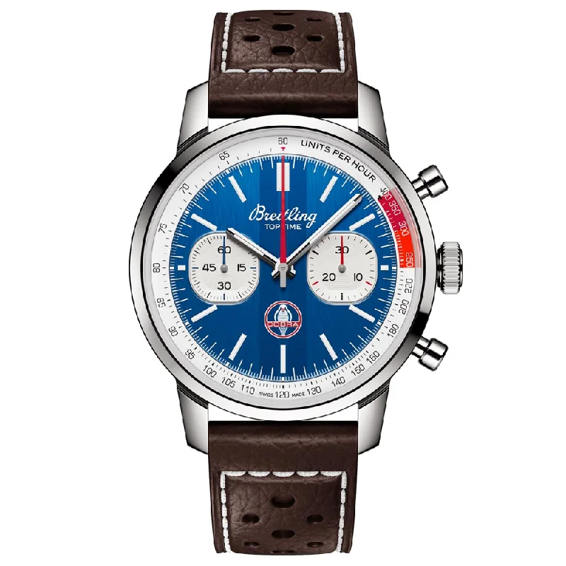 Women's Chronograph Watches for Timeless Style-Breitling Top Time B01 Shelby Cobra 41mm Blue Dial Automatic Chronograph Gents Watch AB01763A1C1X1