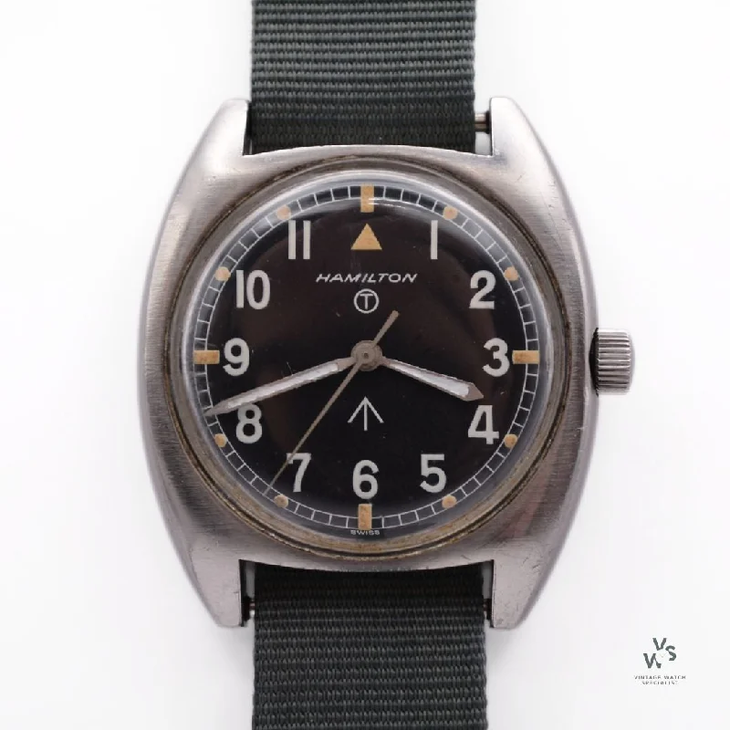 Men's Military Watches with Advanced Materials-Hamilton W10 Military Field Watch - Original Military Markings - 1973