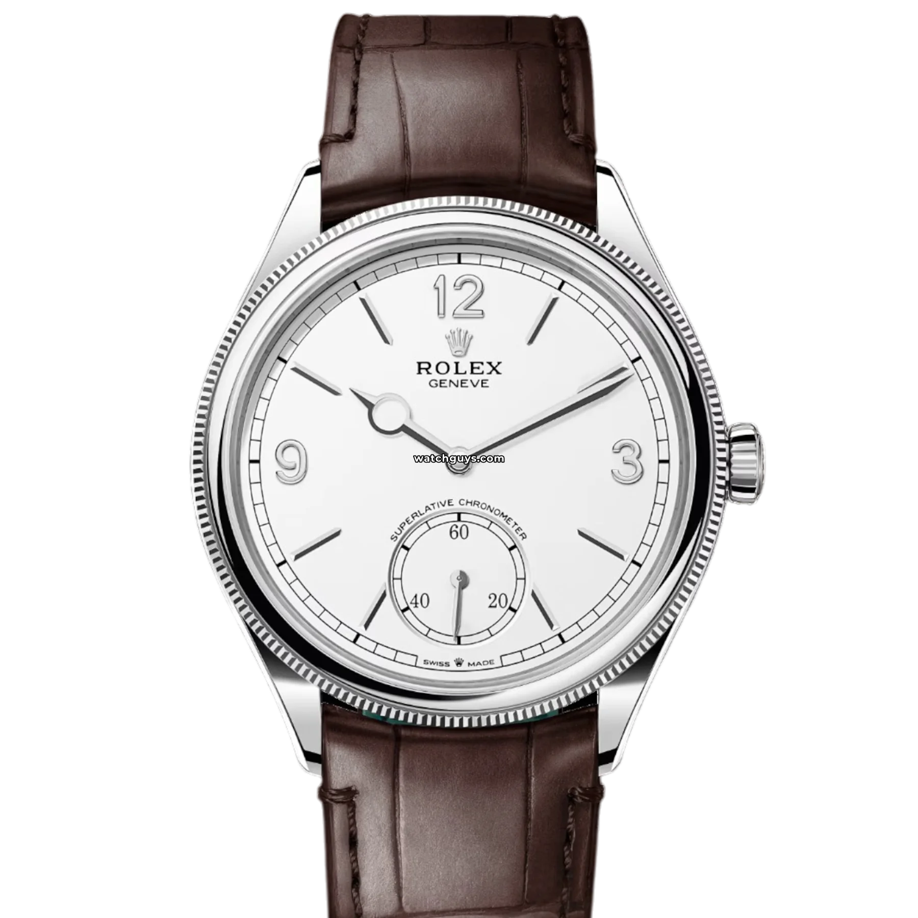 Women's Rolex European Made Style Watches-Rolex 1908 White Gold 52509