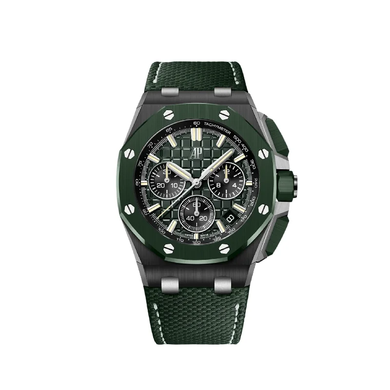 Men's Audemars Piguet International Brand Style Watches-Audemars Piguet Royal Oak Offshore 26420CE.OO.A063VE.01 Selfwinding Chronograph Black and Green Ceramic (2025)
